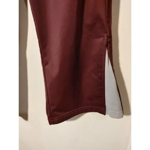 Men's Tek Gear Maroon/Gray Pull On Pants Basketball Zip Leg Pockets Large - Picture 2 of 5